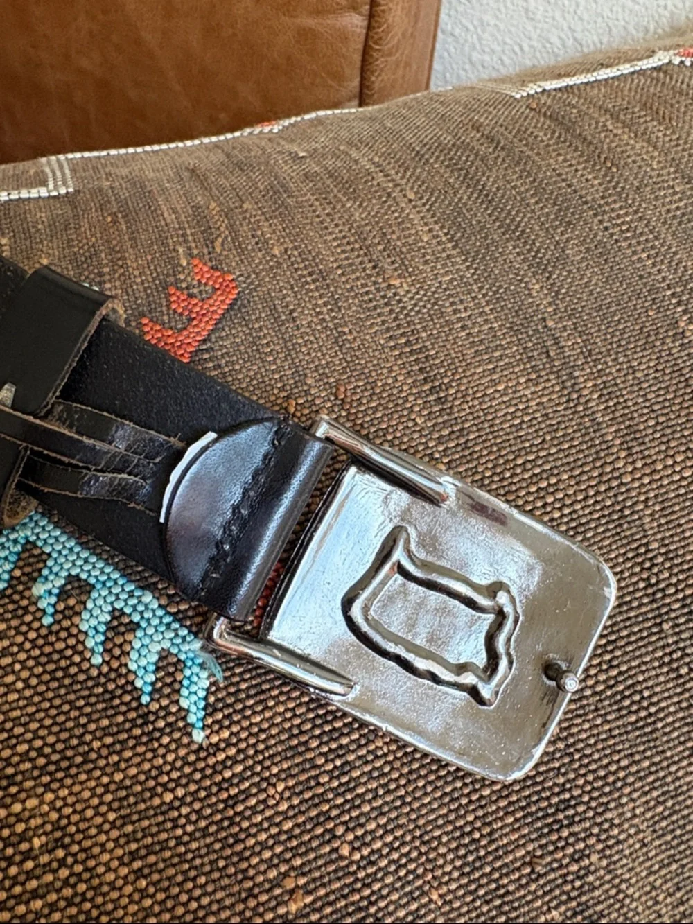 Vintage Phat Farm New York Metal Buckle Leather Belt